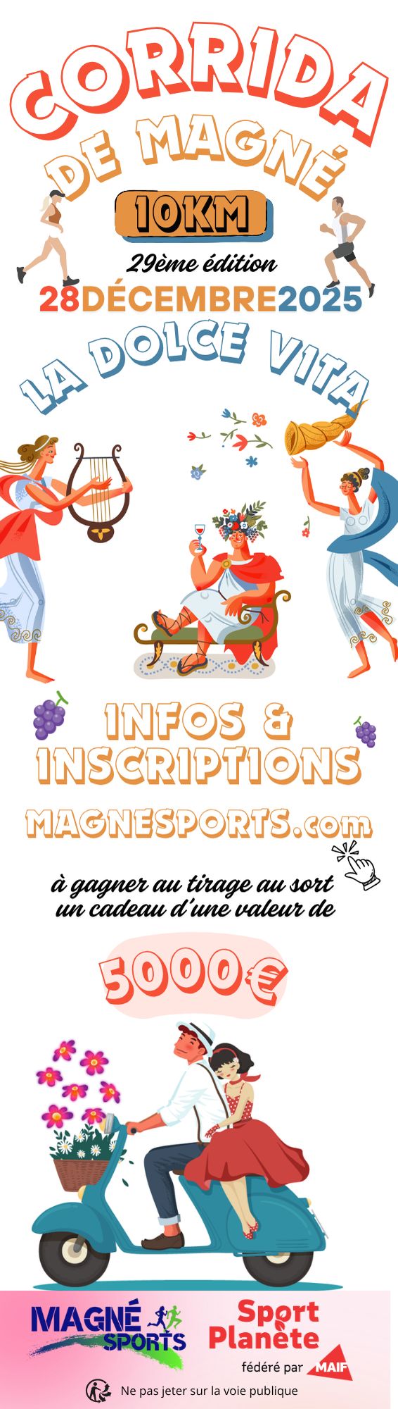 Affiche 29e édition, 28 décembre 2025, thème La Dolce Vita – inscriptions et infos sur magnesports.com - Agrandir l'image, fenêtre modale